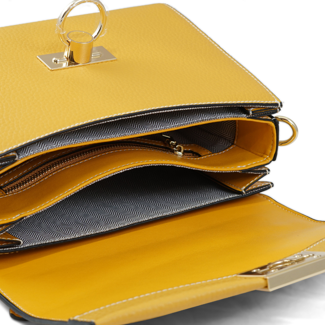 DALIA IN PELLE SENAPE