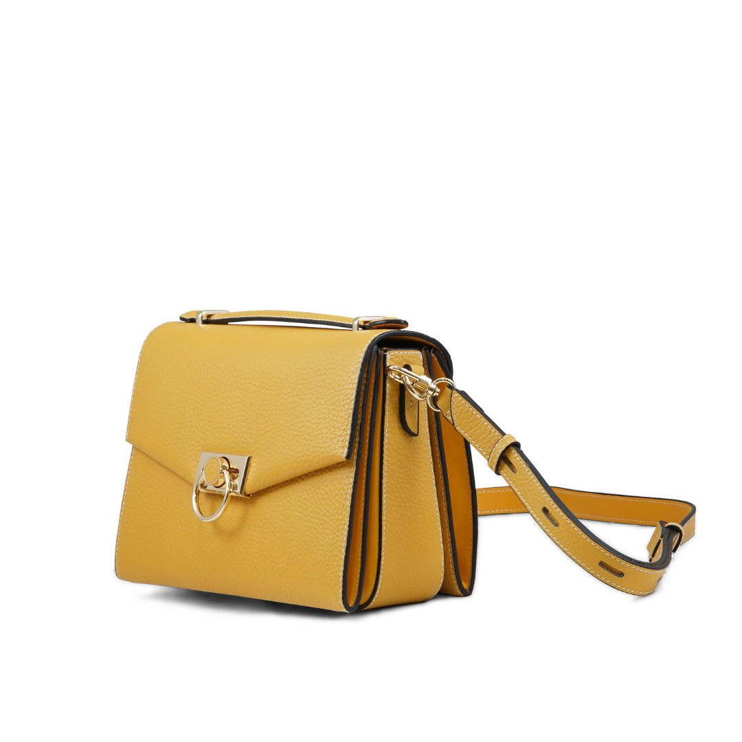 DALIA IN PELLE SENAPE