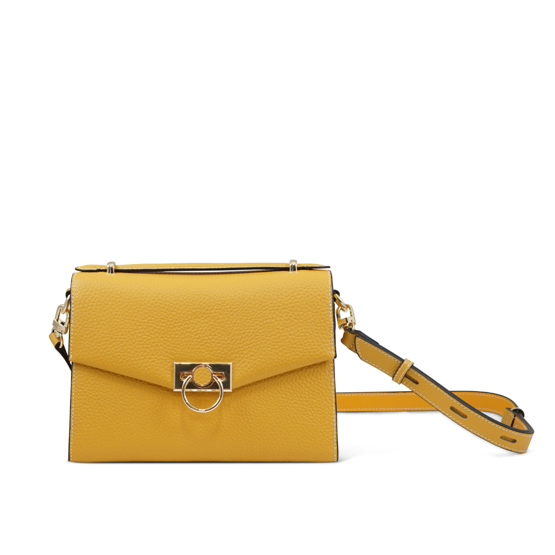 DALIA IN PELLE SENAPE