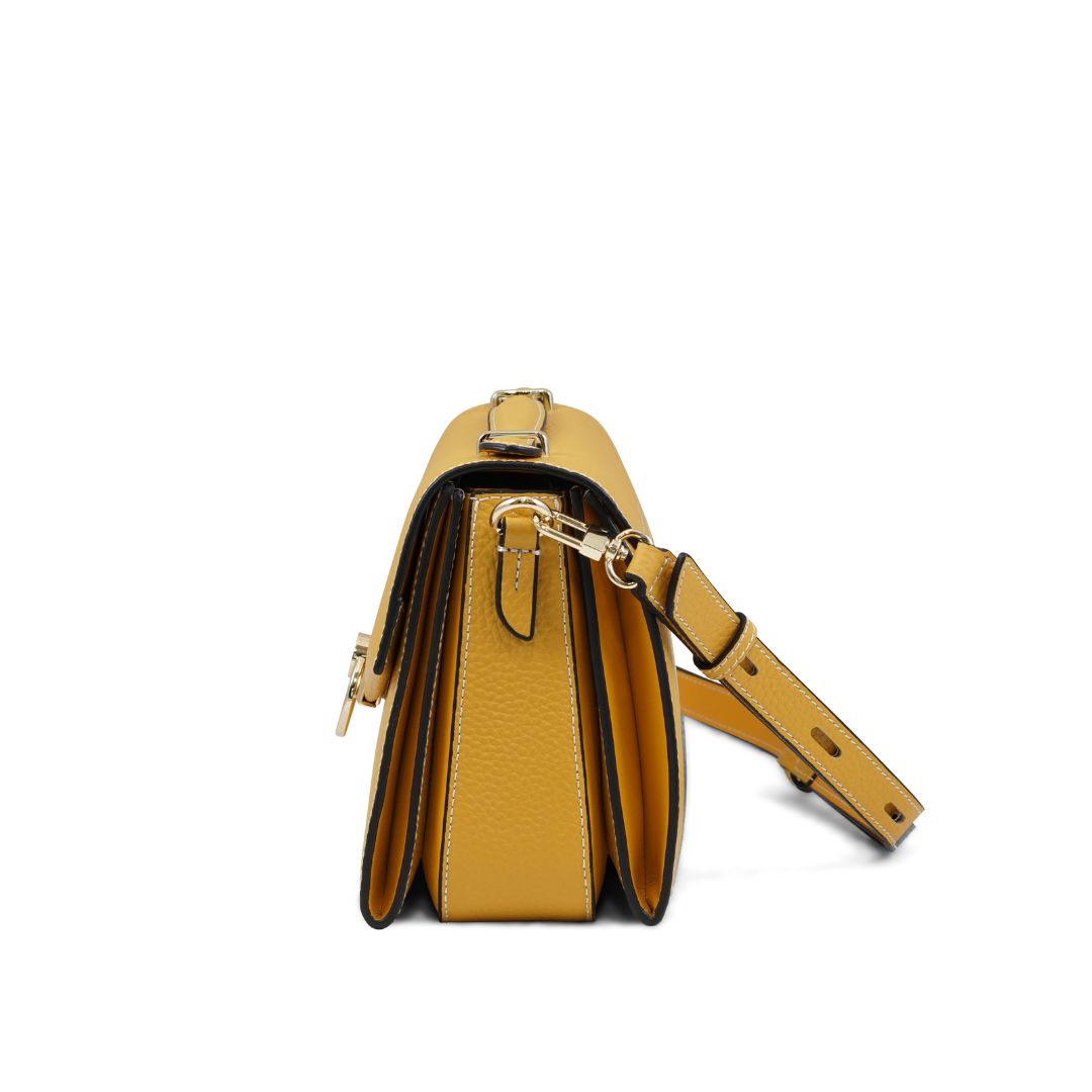 DALIA IN PELLE SENAPE