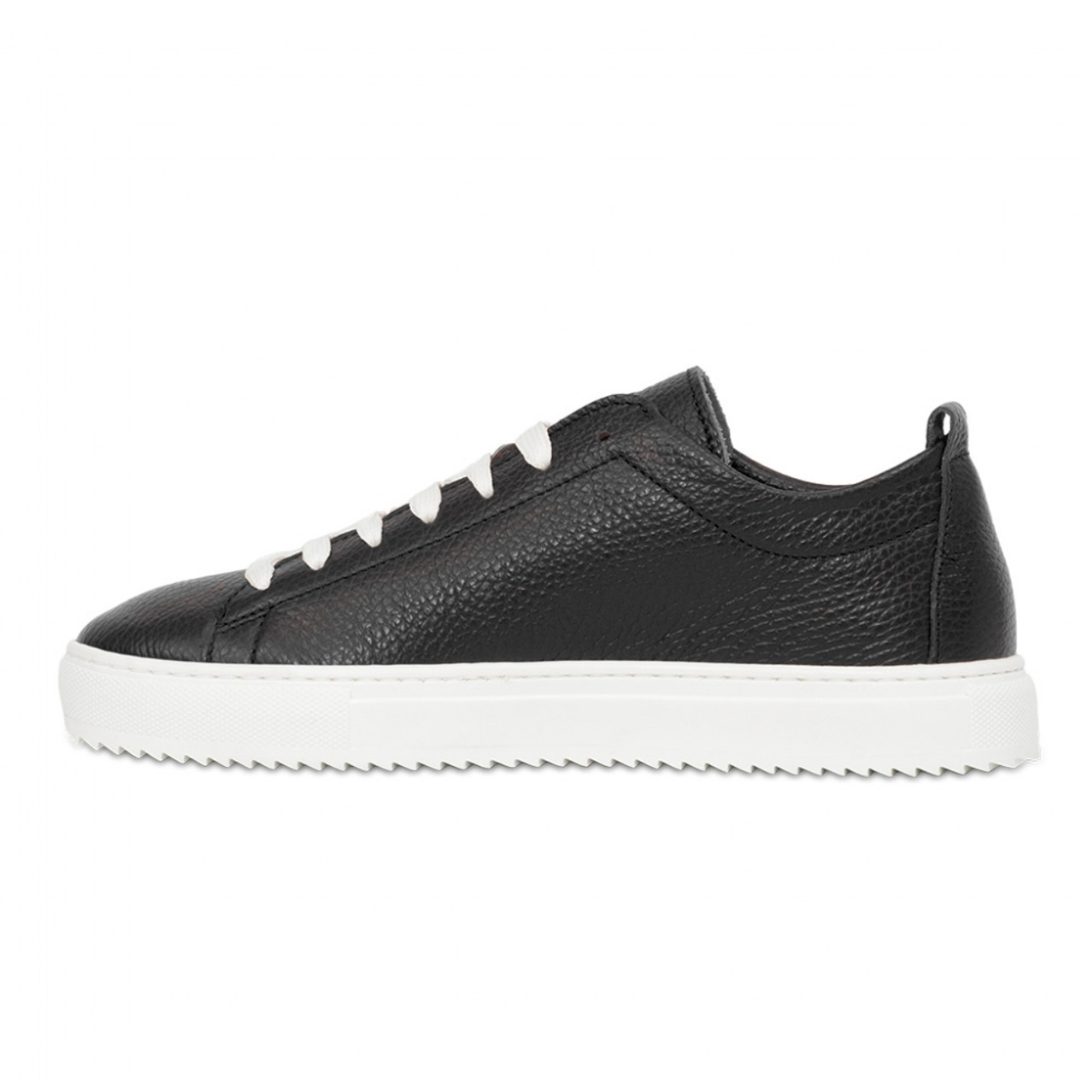 VALLY® - SNEAKERS IN VERA PELLE NERA PERSONALIZZABILE