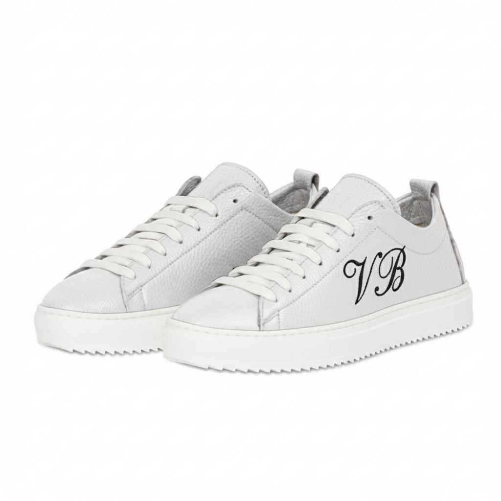 VALLY® - SNEAKERS IN VERA PELLE BIANCA PERSONALIZZABILE