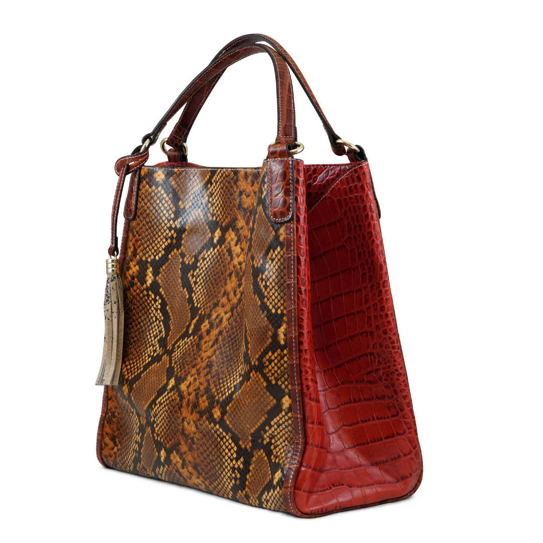 CHARLOTTE IN PELLE STAMPA PITONE E COCCO