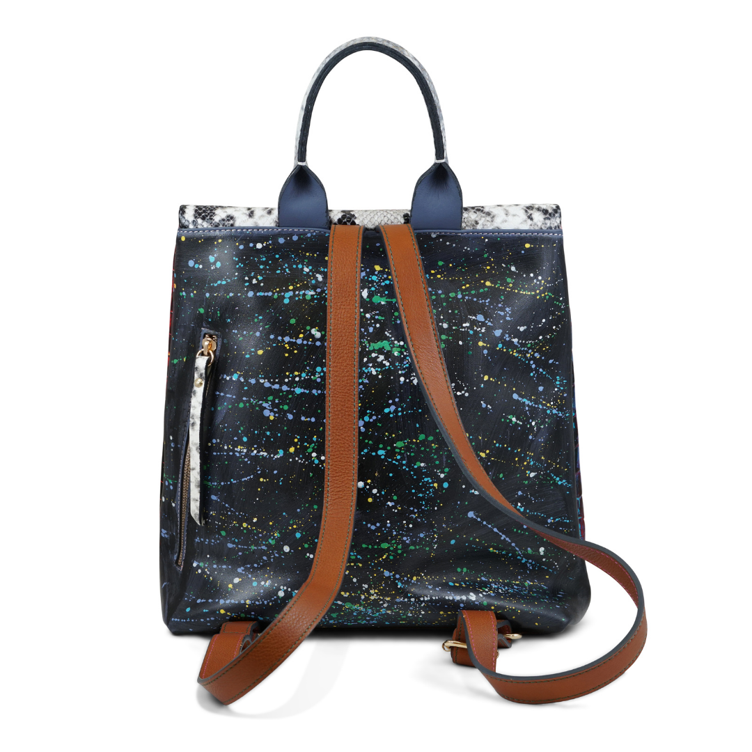 SISSY ZAINO IN PELLE DIPINTO A MANO