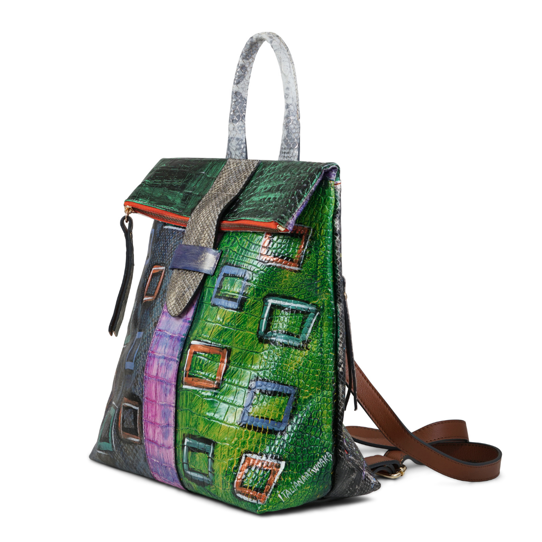 SISSY ZAINO IN PELLE DIPINTO A MANO