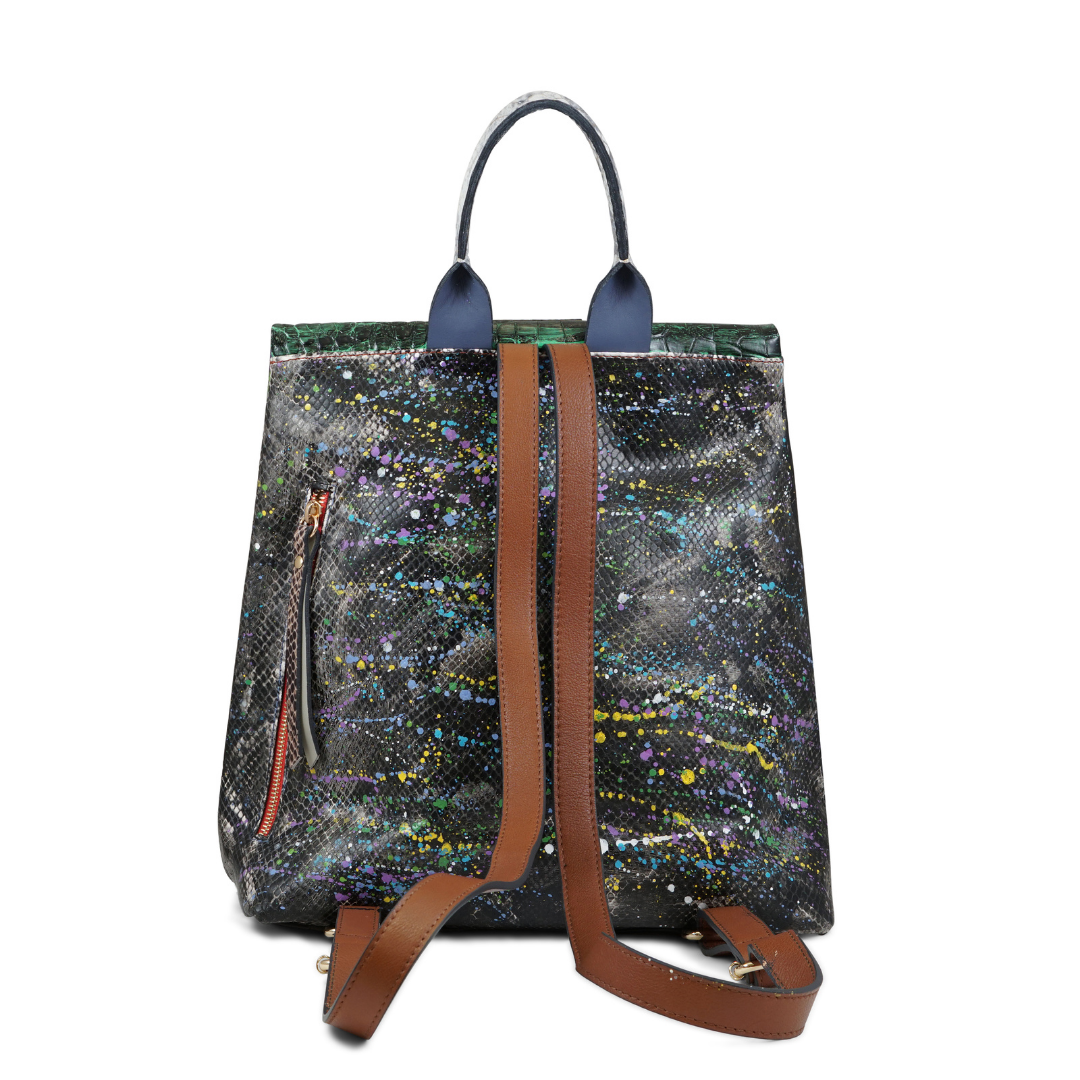 SISSY ZAINO IN PELLE DIPINTO A MANO