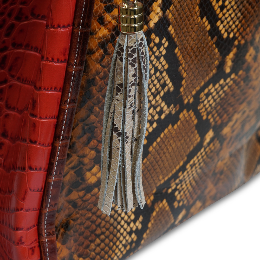 CHARLOTTE IN PELLE STAMPA PITONE E COCCO