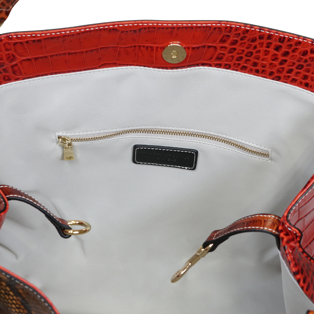 CHARLOTTE IN PELLE STAMPA PITONE E COCCO