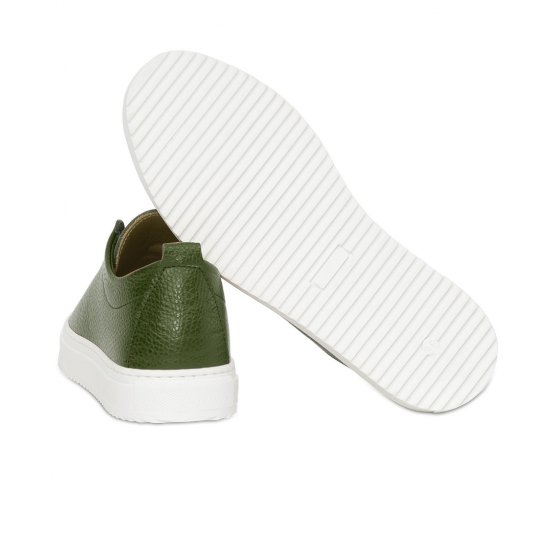 VALLY® - SNEAKERS IN VERA PELLE VERDE PERSONALIZZABILE