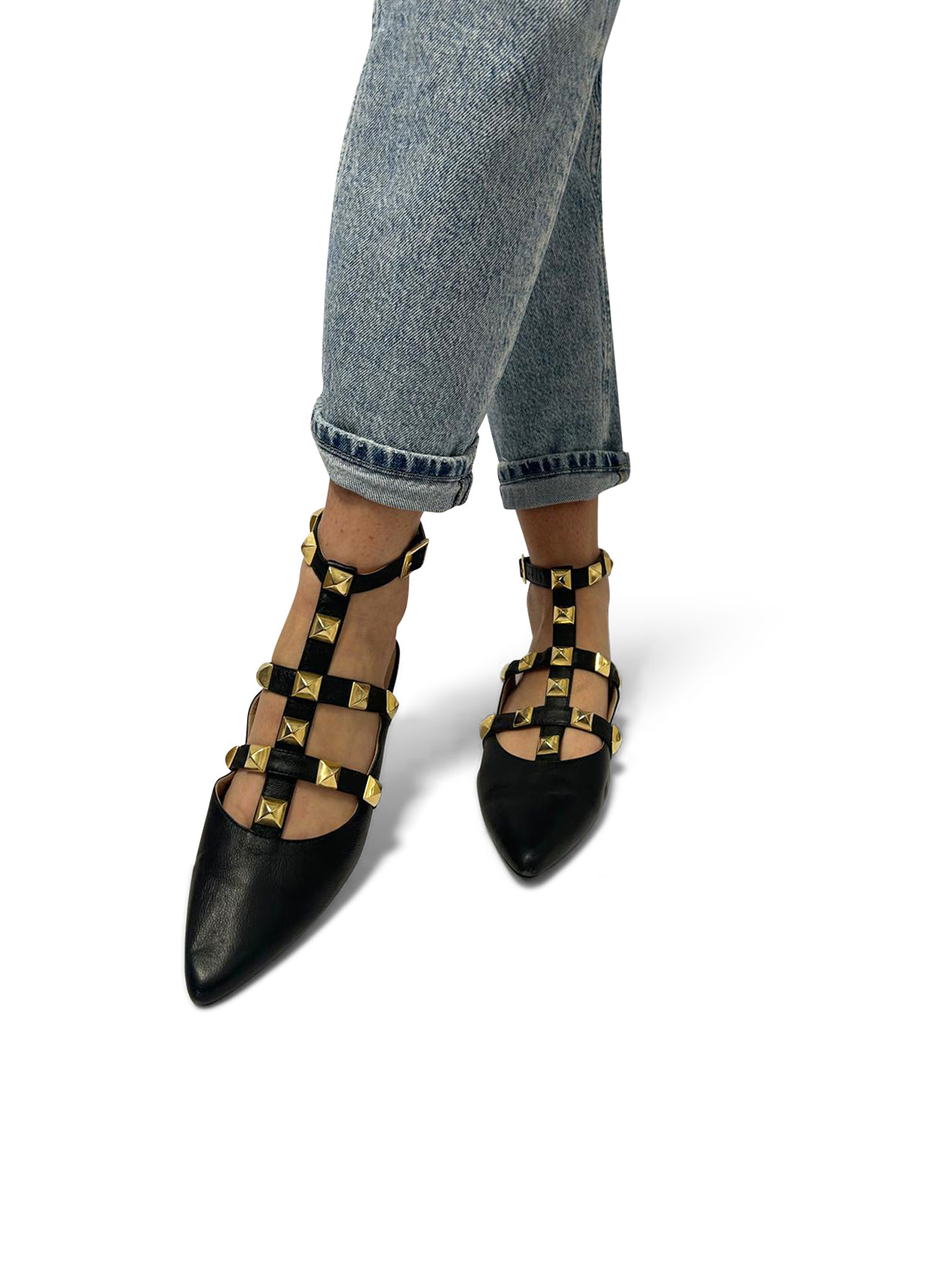 VALLY® - BALLERINA CON CINTURINO ALLA CAVIGLIA IN PELLE