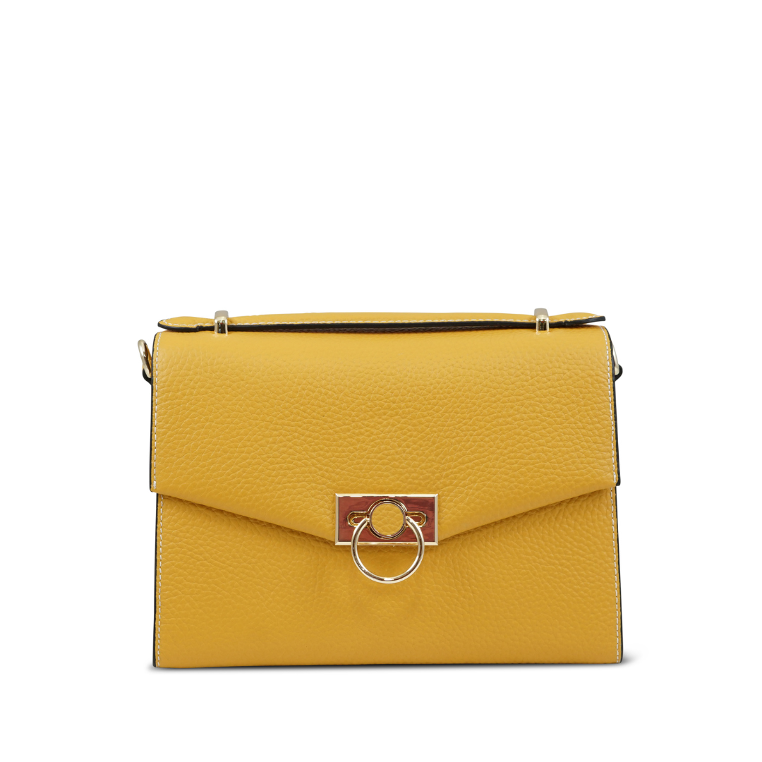 DALIA IN PELLE SENAPE