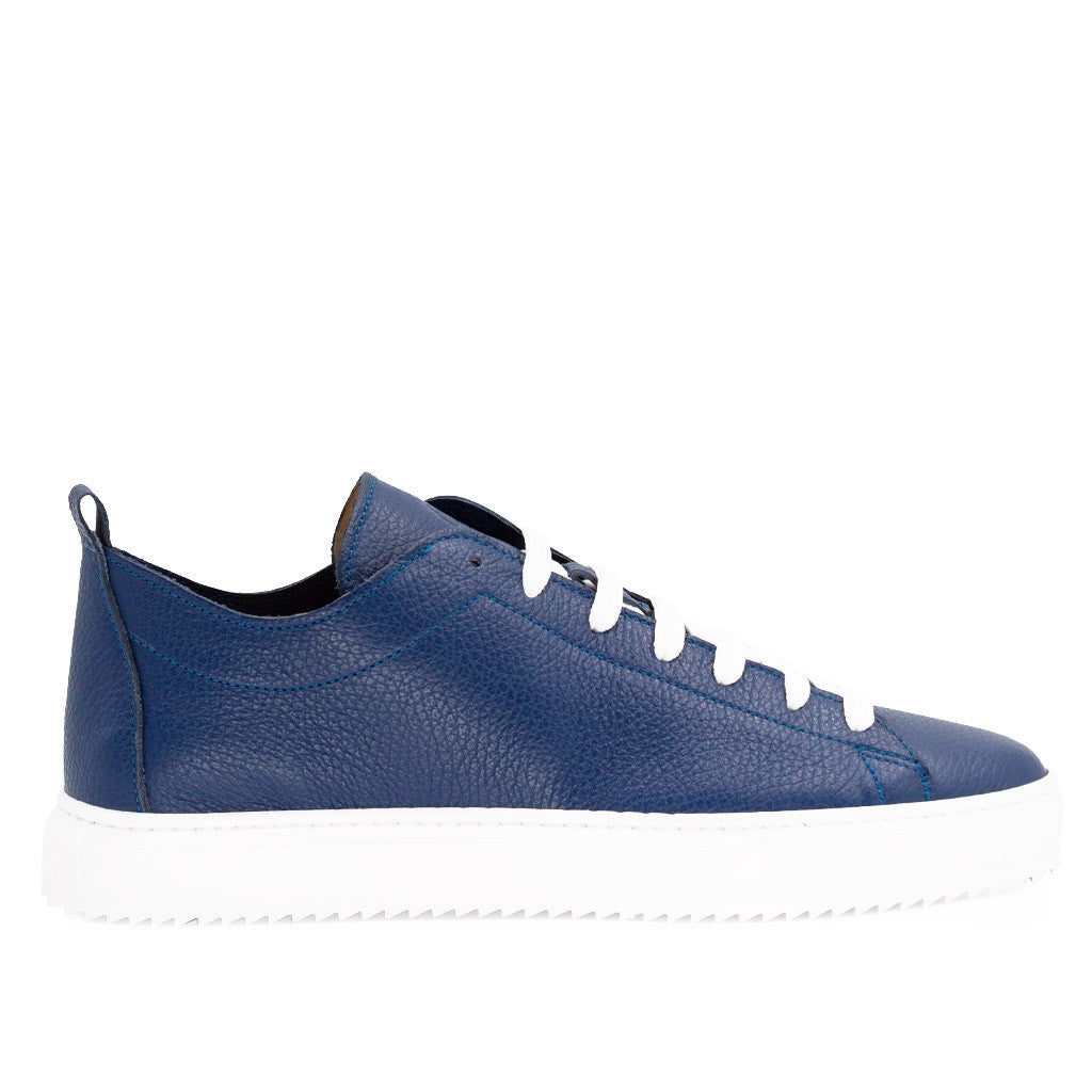 VALLY® - SNEAKERS IN VERA PELLE BLU PERSONALIZZABILE